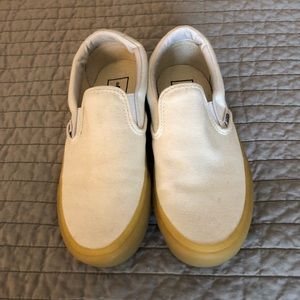White slip on vans